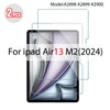 Two tempered glass screen protectors for an iPad Air 13 M2 (2024) device.