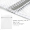 Close-up view of a white ripstop mesh laundry bag with exquisite curling texture.