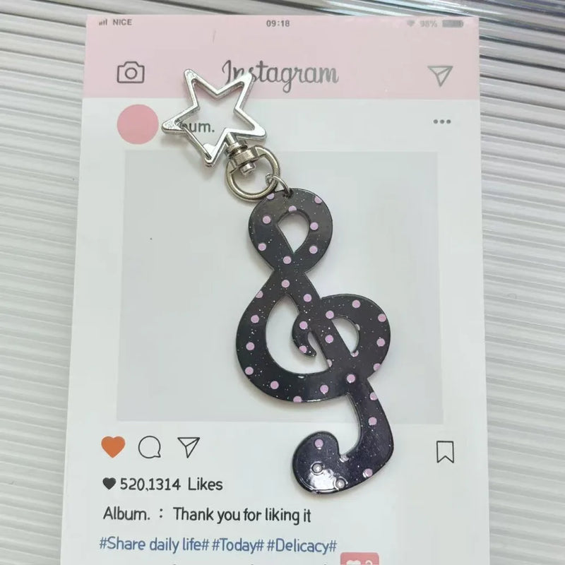 Llavero Acrílico de Nota Musical Kawaii