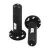 A black universal motorcycle handlebar grip with a textured surface and vibration dampening features.
