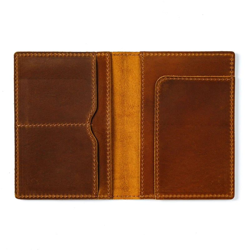 Cartera de Pasaporte de Cuero Genuino