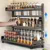 Adjustable 3-Tier Countertop Spice Rack with Knife Holder