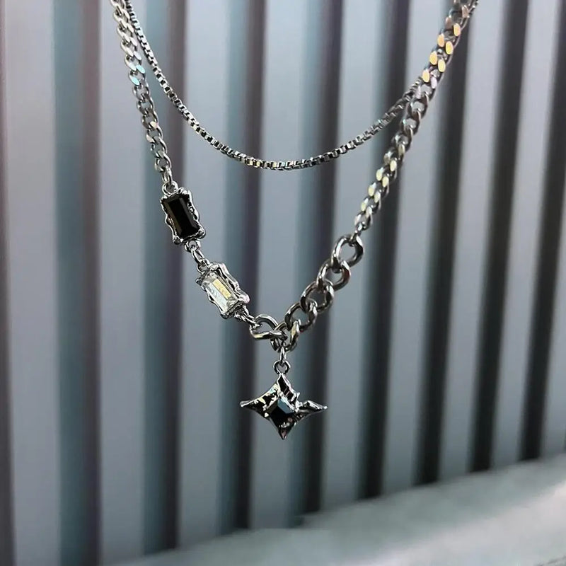 Double-Layer Star Pendant Necklace