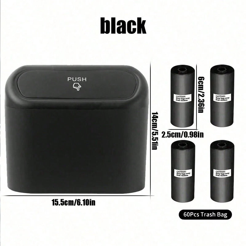Compact Car Trash Can with Lid