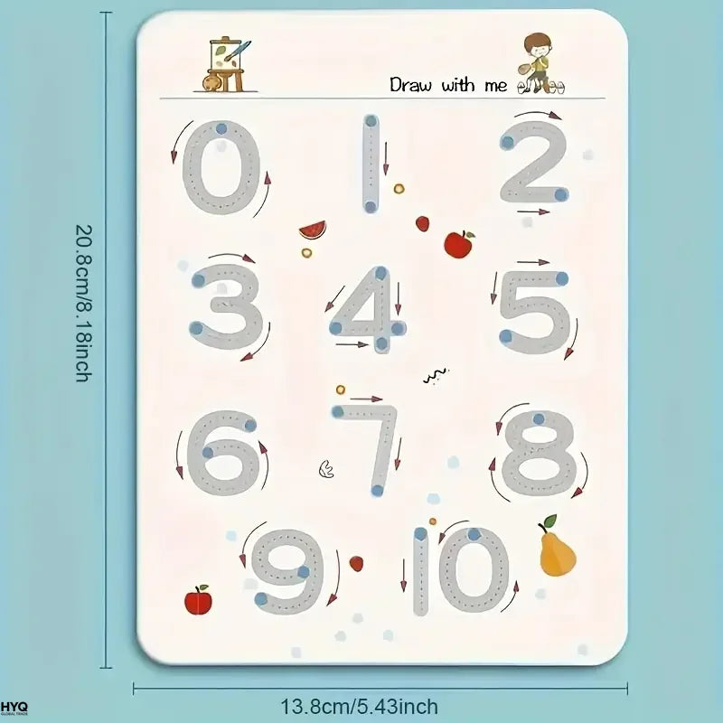 Reusable Kids' Drawing Workbook with Pens & Eraser