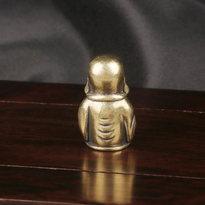 Vintage Brass Maitreya Buddha Desk Ornament