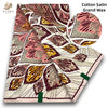 Roll of Cotton Satin Grand Wax fabric featuring a pink and brown African print design