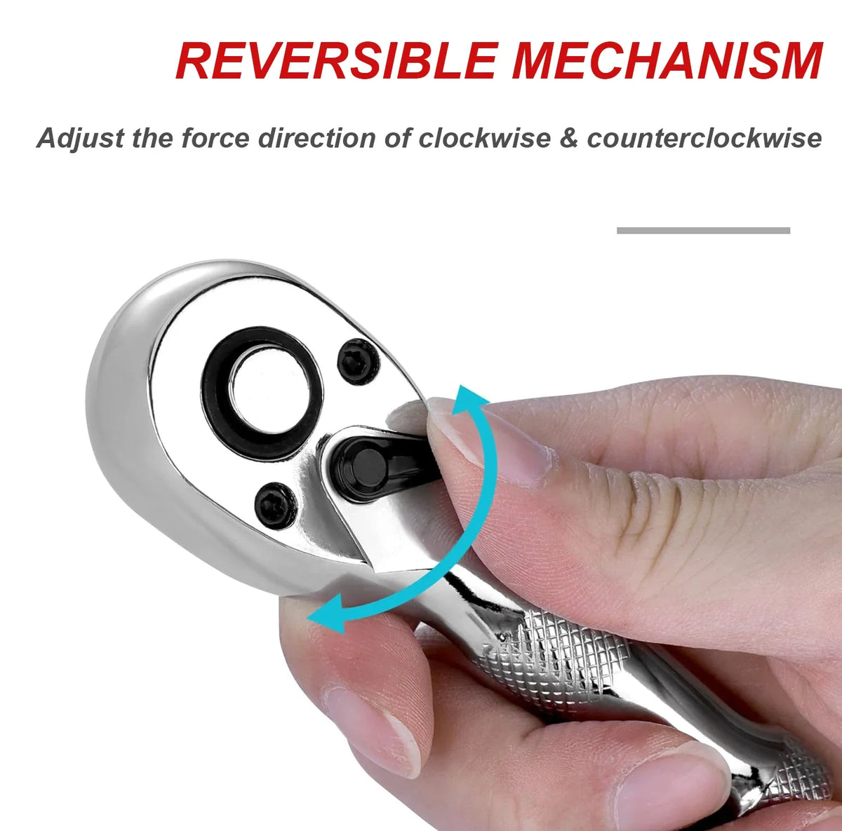 Compact 3-Piece Stubby Ratchet Wrench Set