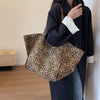 Vintage Leopard Print Canvas Tote Bag