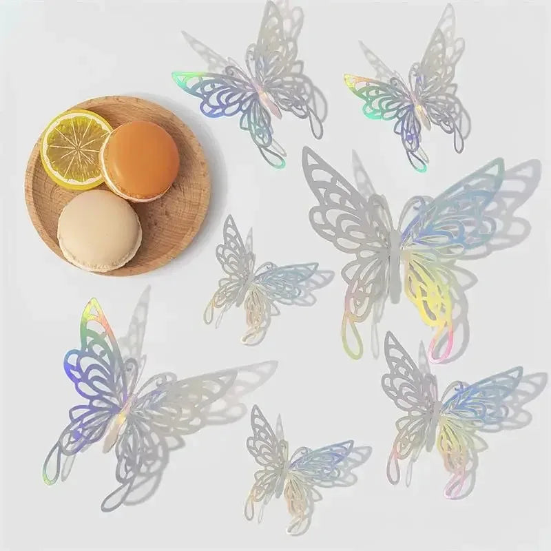 3D Rose Gold Butterfly Wall Decals for Home Decor