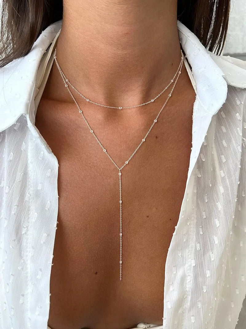 Y-Shaped Layered Pendant Necklace