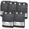 A set of black clip-on tool belt holsters designed for drills and power tools.