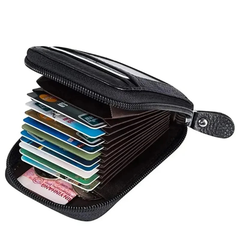 Compact Zipper Card Wallet with Multiple Slots