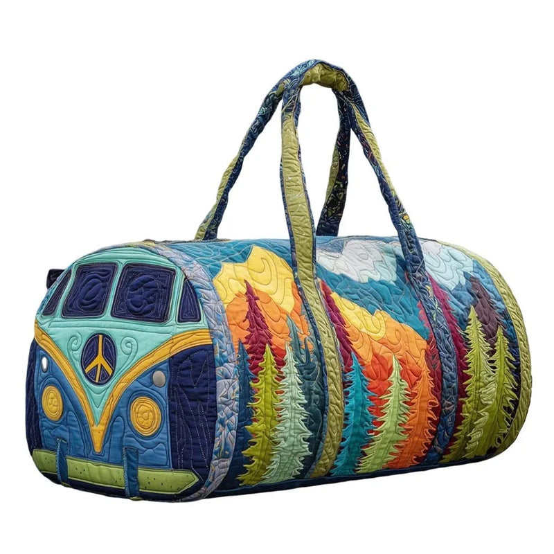 Quilted Cotton Travel Tote with Frog Print