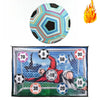 A portable soccer target game set featuring a soccer ball and a goal net with various score markings.