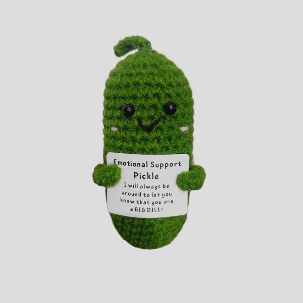 Handmade Wool Knit Potato Plush Doll with Inspirational Card