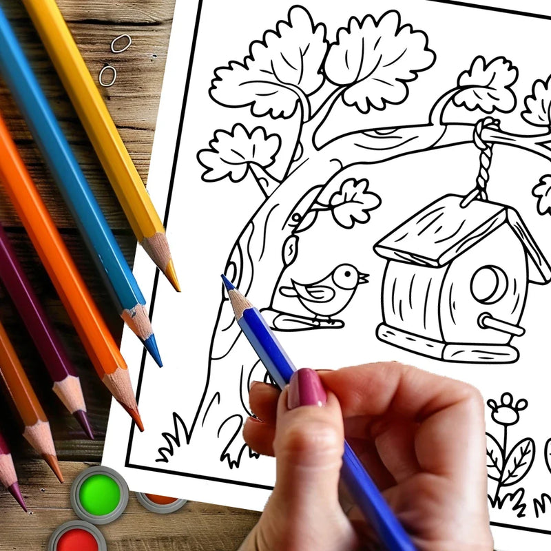 Springtime Mini Coloring Book for Adults
