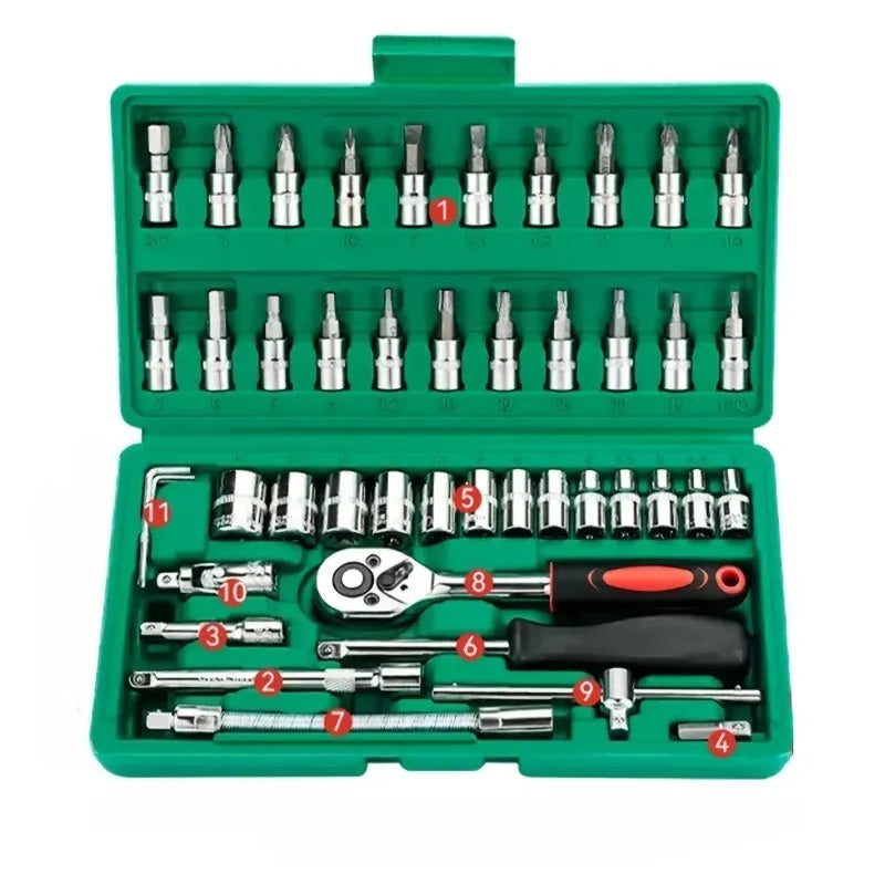 46-Piece Compact Socket Wrench Set