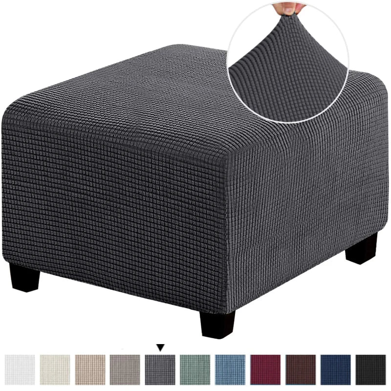Stretchable Jacquard Footrest Ottoman Cover