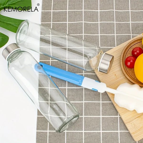 Clear Glass Water Bottles with Stainless Steel Lids