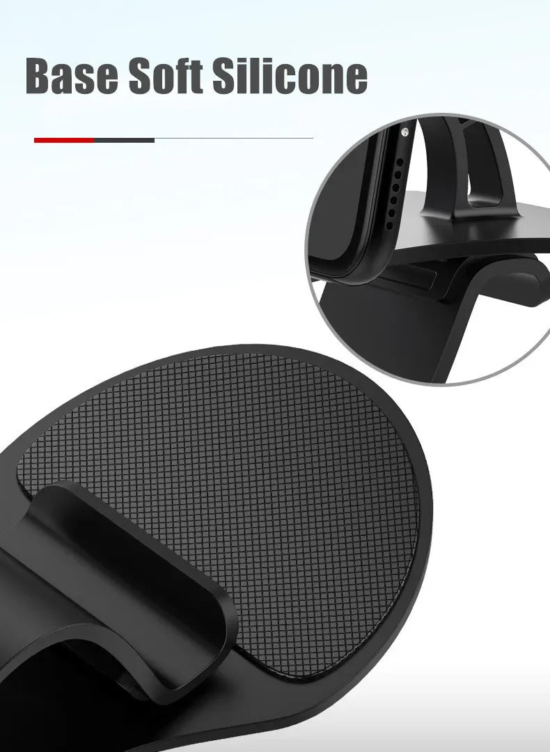 A black base soft silicone phone mount with a textured surface and rotating mechanism.