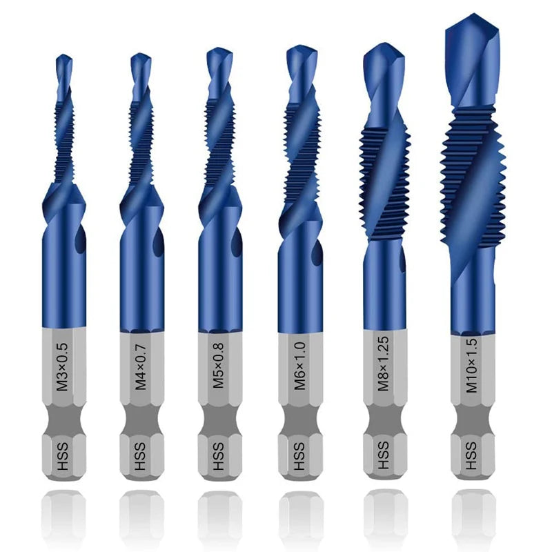 Metric Thread Tap Set - Titanium Coated HSS Drill Bits