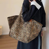 Vintage Leopard Print Canvas Tote Bag
