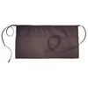 A dark brown classic waist apron with three pockets and adjustable straps.
