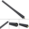 A black metal car antenna with a threaded tip.