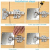 Stainless Steel Hinge Repair Plate Set for Cabinet Doors