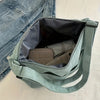 Women's Corduroy Shoulder Bag with Zipper Closure