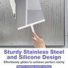 Shower Squeegee with Hanging Silicone Holder for Glass Doors & Mirrors