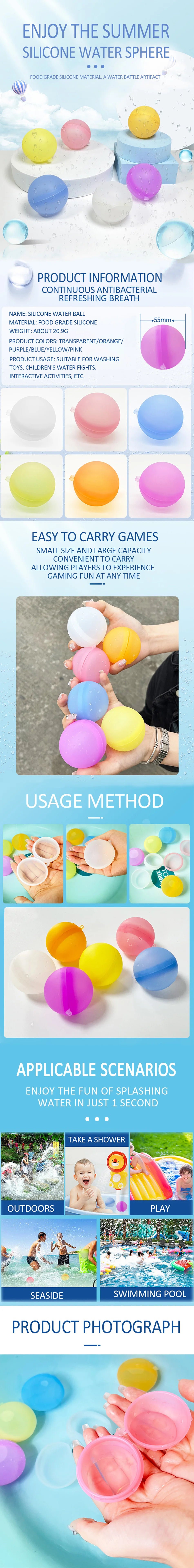 A hand is filling a colorful reusable splash water balloon with water.