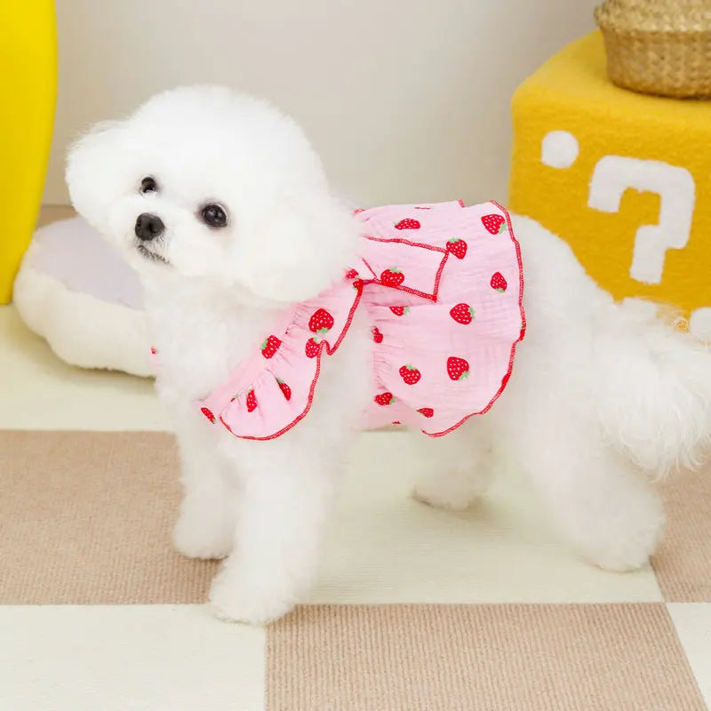 Strawberry Print Dog Dress