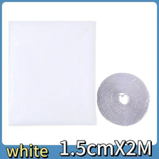 White self-adhesive mosquito net for windows with a roll of mesh material