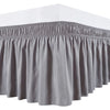 Wrap-Around Ruffle Bed Skirt with Elastic Belt - 15 Inch Drop