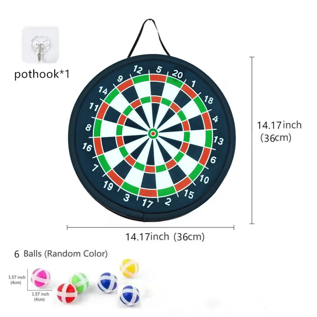 Sticky Ball Dart Board Set for Kids – Double-Sided Educational Family Game