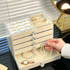 5-Layer Desktop Jewelry Organizer with Drawers and Display Top