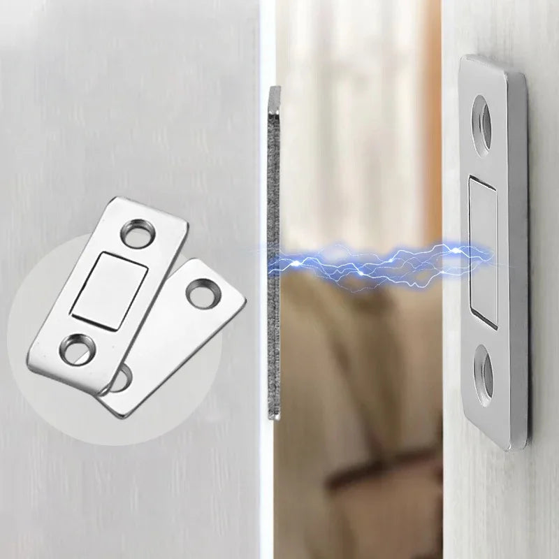 Ultra-Thin Magnetic Cabinet Catch - Invisible Adhesive Door Stopper