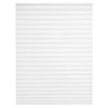White pleated window blinds with adjustable clips shown in a vertical layout.