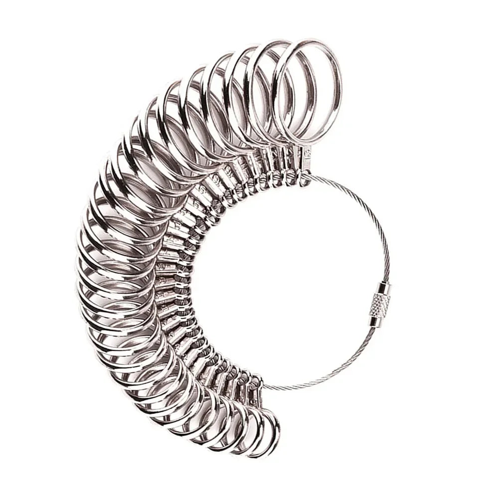 Stainless Steel Ring Sizer Gauge for Accurate Finger Measurement
