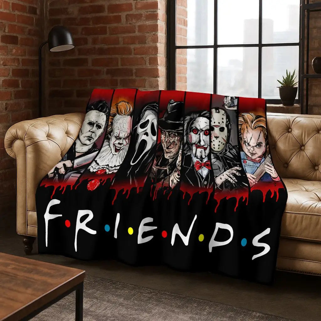 Ghost Face Horror Character Flannel Throw Blanket