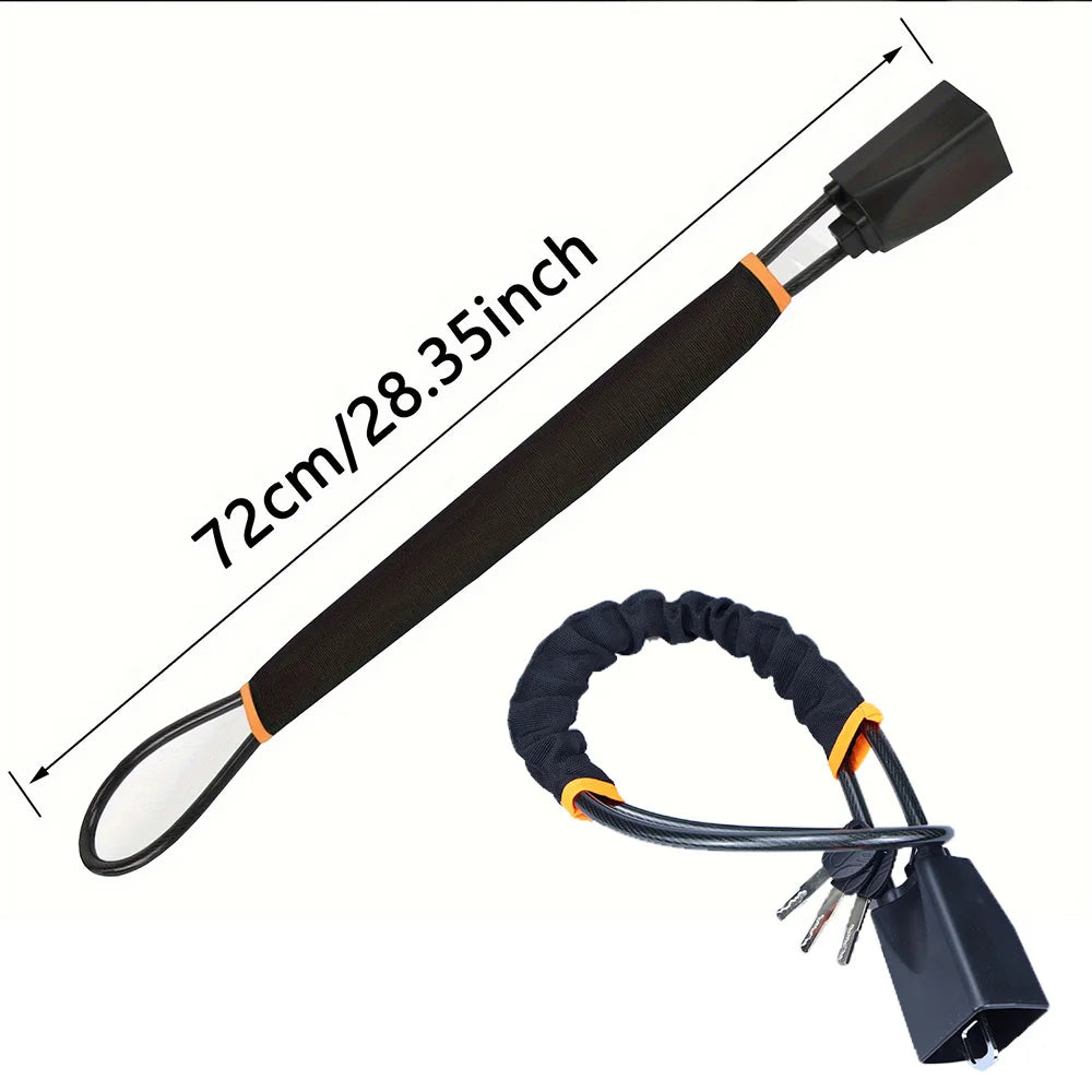 Heavy-Duty Steering Wheel Lock with Seat Belt Anchor