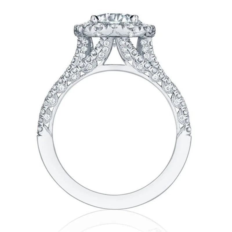 925 Sterling Silver Heart Moissanite Ring