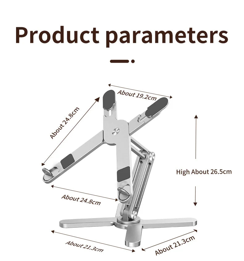 Foldable Aluminum Laptop Stand with 360° Rotation