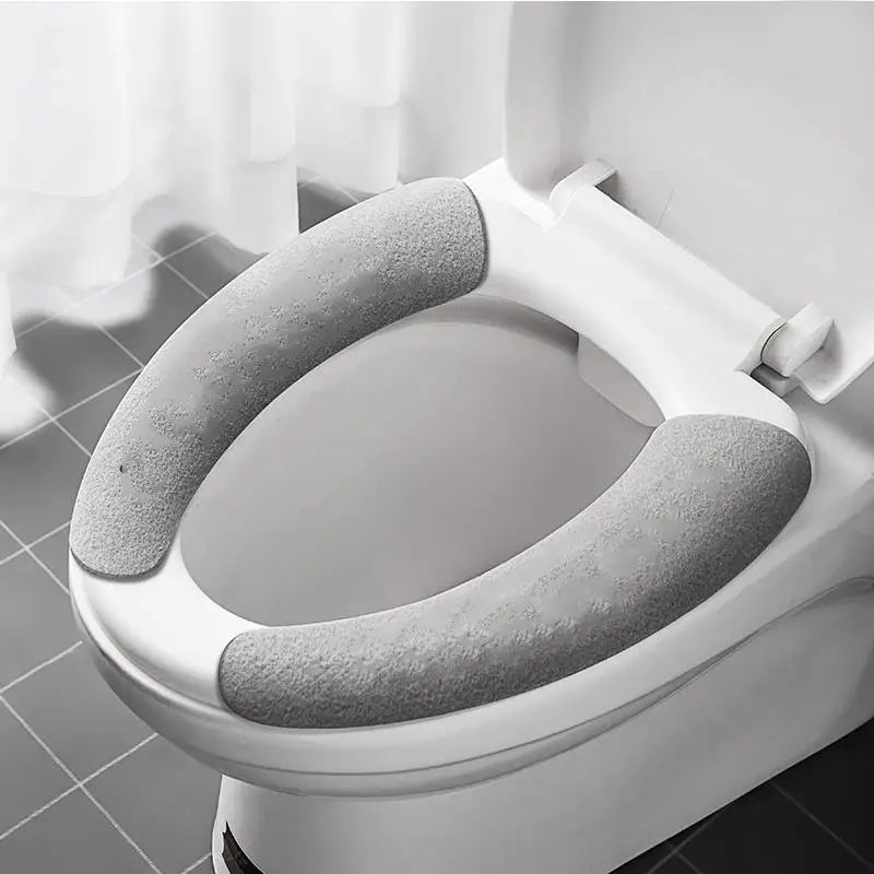 Plush Non-Slip Toilet Seat Cover Set – Washable & Eco-Friendly