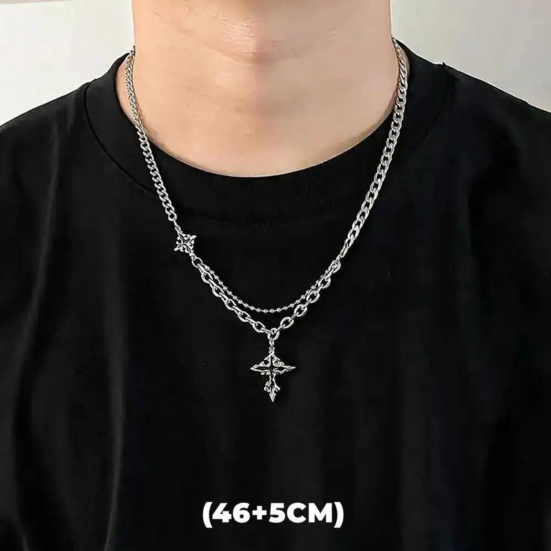Double-Layer Star Pendant Necklace