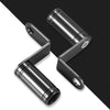 A silver aluminum alloy phone mount designed for motorcycle and bicycle handlebars.