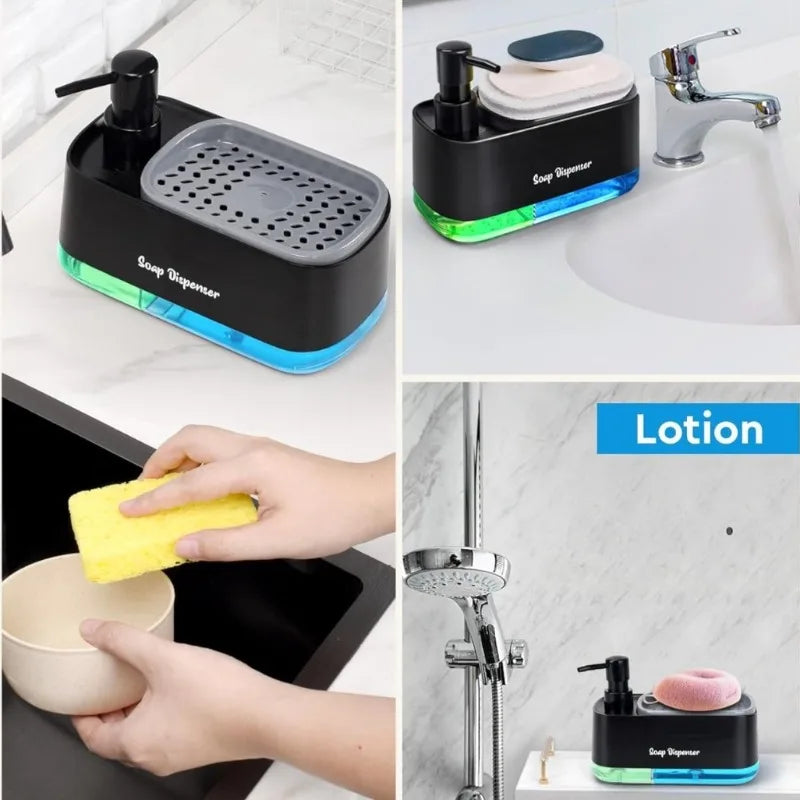 3-in-1 Kitchen Soap Dispenser Set with Sponge Holder