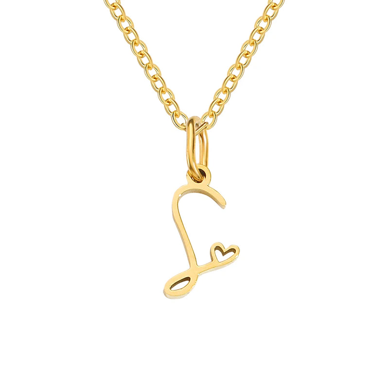 Collier avec Lettre Initiale et Pendentif Cœur